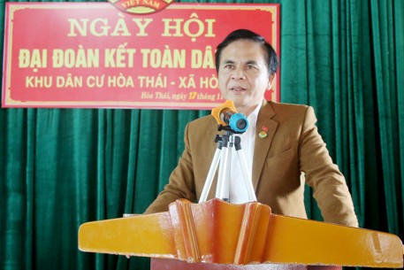 Chánh Văn phòng Điều phối nông thôn mới tỉnh dự Ngày hội Đại đoàn kết toàn dân tộc tại xã Hòa Lạc