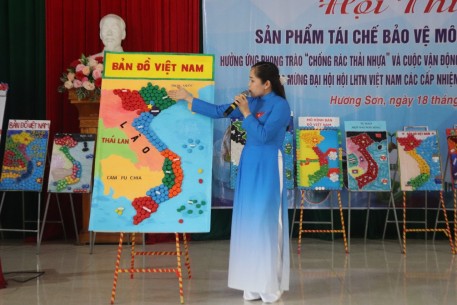 Đoàn thanh niên xã An Hòa Thịnh: Hội thi sản phẩm tái chế từ rác thải nhựa