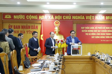 Họp thảo luận, bỏ phiếu đề nghị xét, công nhận huyện Hương Khê đạt chuẩn NTM, thị xã Hồng Lĩnh hoàn thành nhiệm vụ xây dựng NTM năm 2024