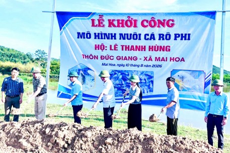 Xã Mai Hoa khởi công mô hình nuôi cá rô phi xuất khẩu liên kết với Công ty TNHH Việt Nhật – BaiYang