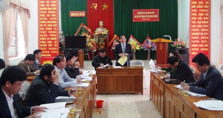 Đảng ủy Khối các cơ quan tỉnh làm việc với xã  Yên Hồ