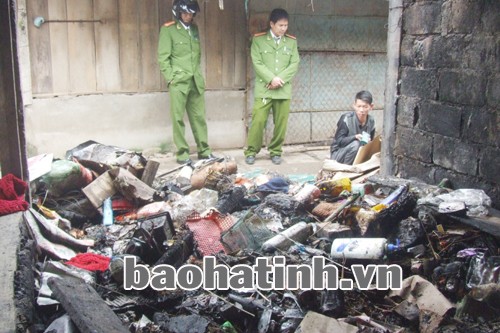 Cháy 2 ki ốt tại chợ Hôm thị trấn Đức Thọ