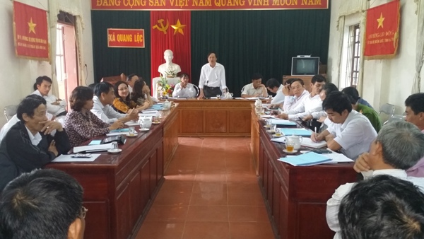 Ban chỉ đạo NTM huyện làm việc tại Quang Lộc