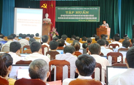 Tập huấn cập nhật dữ liệu Bộ chỉ số đánh giá kết quả thực hiện 19 tiêu chí NTM
