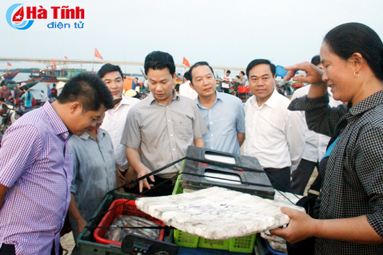 Chủ tịch UBND tỉnh kiểm tra hoạt động kinh doanh tại các cảng cá